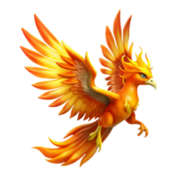 wonderful vintage magnificent classic A majestic phoenix flying through a fiery sky, vibrant orange and gold flames, fantasy art style high quality authentic png