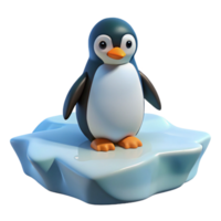 stunning creative beautiful minimalist A solitary penguin standing on an iceberg in the Antarctic, surrounded by a vast expanse of ice and snow. Stark, minimalist style professional high resolution png