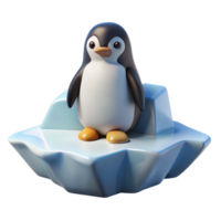 beautiful classic wonderful classic A solitary penguin standing on an iceberg in the Antarctic, surrounded by a vast expanse of ice and snow. Stark, minimalist style original authentic png