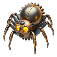 vibrant classic vibrant abstract A steampunk spider, with metallic legs and glowing eyes, crawling across a web of gears genuine high resolution png