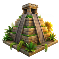 elegant traditional extraordinary traditional An ancient Mayan pyramid, intricately carved stone, overgrown with jungle vines, dramatic sunset lighting, hyperrealistic, high quality high quality png