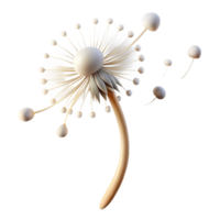 elegant modern extraordinary modern A single dandelion seed head with seeds blowing in the wind, soft diffused light, whimsical style authentic exclusive png