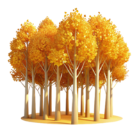 serene minimalist impressive modern A grove of aspen trees with golden leaves in autumn, warm sunlight, impressionistic style authentic detailed png