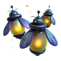stunning modern beautiful abstract A group of fireflies illuminating a dark forest, bioluminescent lighting, magical realism style professional premium png