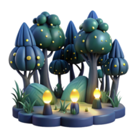 dramatic classic beautiful rustic A group of fireflies illuminating a dark forest, bioluminescent lighting, magical realism style 4K high resolution png