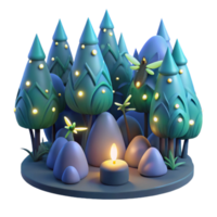impressive creative dramatic creative A group of fireflies illuminating a dark forest, bioluminescent lighting, magical realism style original premium png