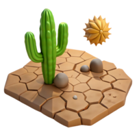 wonderful creative dramatic rustic A cracked desert floor with a single cactus, harsh midday sun, photorealistic style high quality high quality png