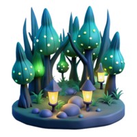 vibrant modern beautiful artistic A group of fireflies illuminating a dark forest, bioluminescent lighting, magical realism style original genuine png