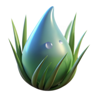 serene traditional vibrant classic A close-up of a dewdrop on a blade of grass, early morning light, macro photography style premium detailed png