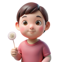wonderful traditional impressive rustic Portrait of a child with bright pink cheeks and wide, curious eyes, holding a dandelion, lit by soft, diffused natural light professional genuine png