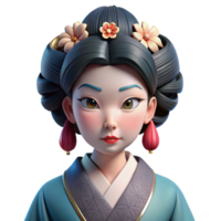 extraordinary modern beautiful rustic Portrait of a beautiful geisha with elaborate hair ornaments and a delicate silk kimono, a serene expression, soft, diffused lighting genuine original png