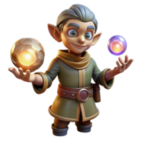 serene minimalist extraordinary creative A mischievous imp juggling glowing orbs of arcane energy in a dusty attic filled with forgotten artifacts, warm candlelight, Rembrandt style authentic premium png