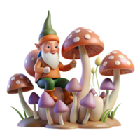 wonderful artistic impressive abstract A whimsical gnome riding a giant snail through a field of luminous mushrooms, soft fantasy lighting, Alan Lee style professional professional png