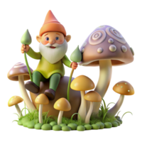 vibrant classic impressive creative A whimsical gnome riding a giant snail through a field of luminous mushrooms, soft fantasy lighting, Alan Lee style detailed high resolution png