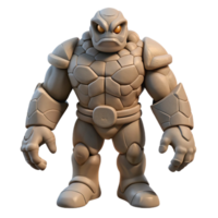 elegant artistic vibrant rustic A powerful golem constructed of living stone standing guard in a desolate wasteland, harsh sunlight, Frank Herbert's Dune style exclusive genuine png