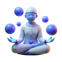 serene contemporary beautiful creative A serene oracle meditating in a hidden grotto surrounded by glowing orbs, soft blue light, Syd Mead style high resolution authentic png
