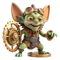 beautiful abstract vibrant classic A mischievous gremlin sabotaging a complex clockwork mechanism, steampunk lighting, Keith Thompson style exclusive high resolution png