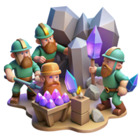 serene creative wonderful creative A group of dwarves mining for gems in a cavern filled with glittering crystals, dynamic lighting, Dungeons and Dragons style 4K premium png