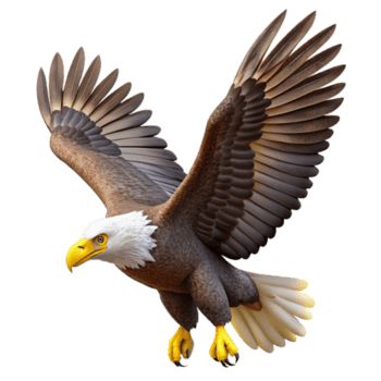deslumbrante moderno dramático abstrato uma majestoso Careca Águia subindo através a céu, fresco detalhes, dinâmico pose, brilhante luz do dia Alto qualidade Alto resolução png