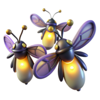 dramatic contemporary vibrant minimalist A group of fireflies illuminating a dark forest, magical lighting, ethereal style original premium png