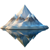 serene abstract dramatic creative A snow covered mountain peak reflecting in a still lake, serene atmosphere, winter lighting high resolution high resolution png