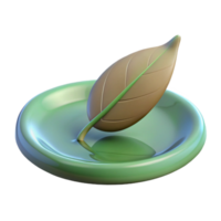 elegant artistic serene abstract A single leaf floating on a still pond, minimalist composition, soft lighting professional high quality png
