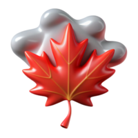 vibrant classic magnificent classic A single, perfect red maple leaf falling against a stormy, grey sky, illuminated by a flash of lightning, hyperrealistic style 4K original png