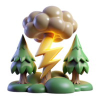elegant creative vibrant rustic A lightning strike hitting a tree in a forest, dramatic light, powerful atmosphere, photorealistic style 4K high resolution png