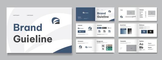 Brand Guideline Template, Landscape guideline layout brand guidelines presentation template vector