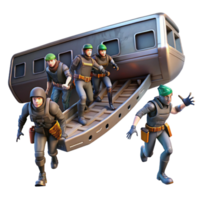 magnificent creative A group of space pirates boarding a derelict freighter in zero gravity, comic book style, dramatic lighting, action packed, premium png