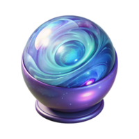 extraordinary vintage A holographic projection of a galaxy swirling within a crystal orb, abstract style, glowing lighting, mystical, genuine png
