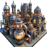 magnificent abstract A mischievous gremlin sabotaging a complex clockwork mechanism, steampunk lighting, Keith Thompson style premium png