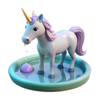 beautiful vintage A serene unicorn drinking from a crystal clear pond in a magical forest, dreamlike style, dappled lighting professional png