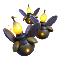 magnificent abstract A group of fireflies illuminating a dark forest at night. Magical lighting, fantasy style high quality png