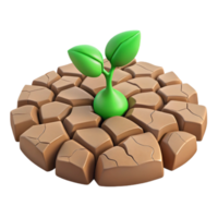 magnificent creative A cracked desert floor, a single green sprout emerging, harsh midday sun, photorealistic style professional png