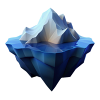 vibrant creative An iceberg floating in a calm, dark blue ocean, subtle reflections, minimalist style high resolution png