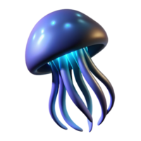 dramatic abstract A single, glowing jellyfish floating in deep ocean water, bioluminescent, dark, mysterious style original png