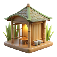 beautiful minimalist A minimalist Japanese tea house, bamboo and paper construction, soft diffuse lighting, serene, zen style, original png