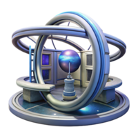 vibrant abstract A futuristic space station with rotating rings, starfield backdrop visible through windows, cinematic lighting, sci fi style, original png