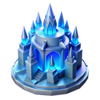 beautiful modern An intricate ice castle, glowing blue and white, ethereal, fantasy style, 4K png