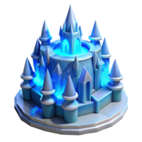 wonderful vintage An intricate ice castle, glowing blue and white, ethereal, fantasy style, authentic png