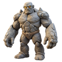 impressive rustic A colossal golem made of stone standing guard over a ruined city, overcast lighting, epic scale exclusive png