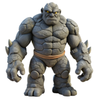 serene abstract A colossal golem made of stone standing guard over a ruined city, overcast lighting, epic scale high quality png