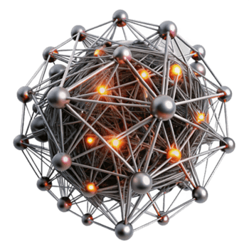 magnífico minimalista uma denso rede do interligado fios, formando uma caótico, abstrato estrutura, com brilhando néon acentos e uma corajoso, industrial estético genuíno png