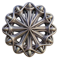 vibrant traditional A complex, fractal like pattern of branching lines, with a metallic sheen and a intricate, detailed structure premium png