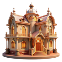 serene rustic Art Nouveau mansion, ornate floral details, warm interior lighting, romantic, authentic png