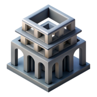 elegant creative Gravity-defying Escher-esque building, impossible geometry, high contrast, surreal, authentic png