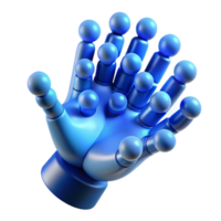 impressive abstract A swarm of nanobots forming the shape of a human hand reaching out, illuminated by a cool, clinical blue light premium png
