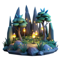 elegant creative A group of fireflies illuminating a dark forest at night, bioluminescent glow, magical and enchanting, fantasy art, high contrast original png