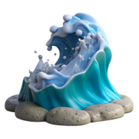 elegant creative A wave crashing on a rocky shore, dramatic splash, dynamic movement, realistic rendering, ocean spray, natural lighting exclusive png